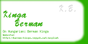 kinga berman business card